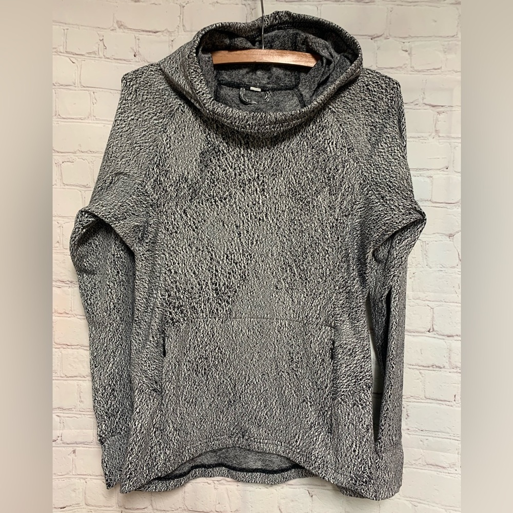Lululemon Rulu Luon Spray Jacquard Black White Running Hoodie Size S - Picture 3 of 7